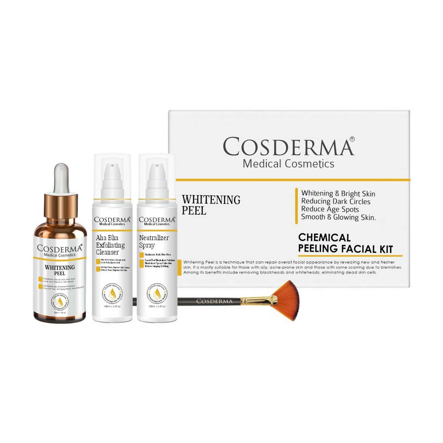 Cosderma Whitening Peel Kit For Professional Cosmetic Skin Glow & Texture Refinement