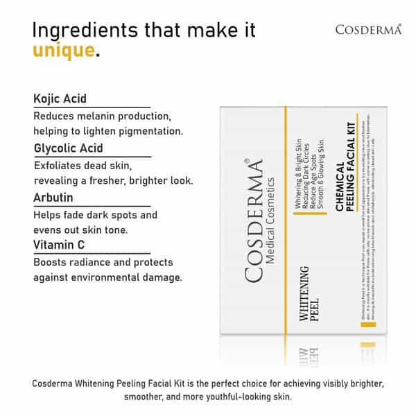 Cosderma Whitening Peel Kit For Professional Cosmetic Skin Glow & Texture Refinement