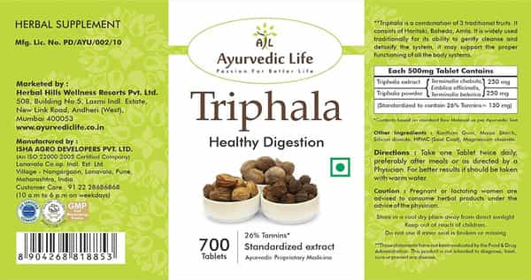 Al-Ayurvedic Life Triphala Tablets - 700 Tablets Value Pack Of 5