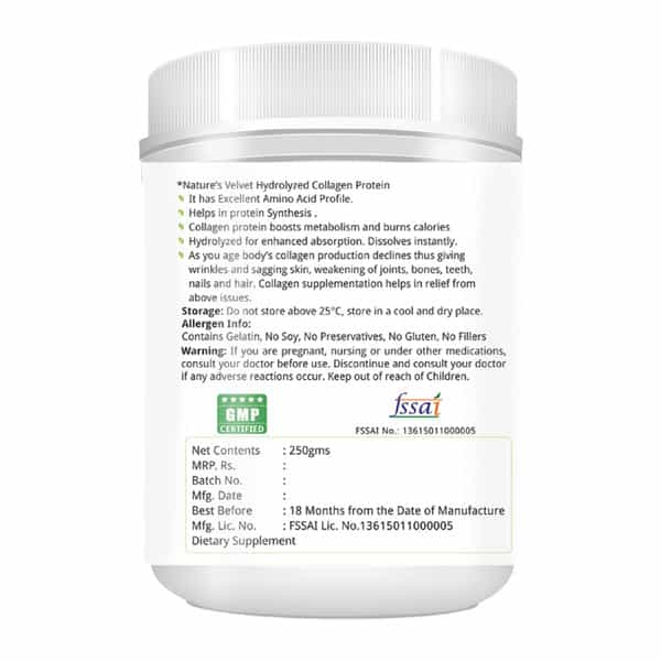 Natures Velvet Collagen Powder 250 Gms
