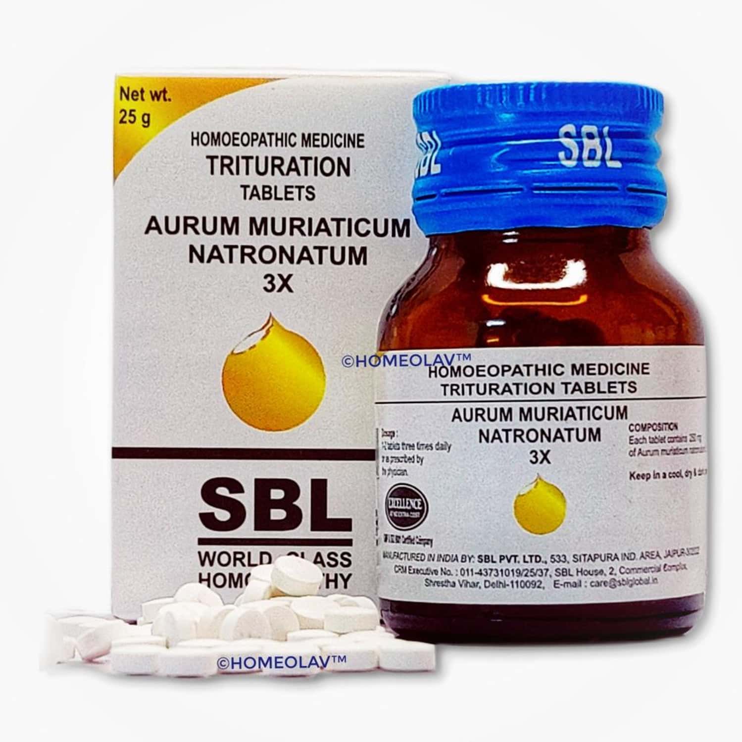 Sbl Aurum Muriaticum Natronatum Trituration Tablet 3x 25 Gm Pack Of 3