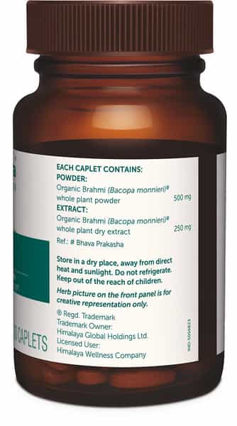 Himalaya Organic Bacopa | Brahmi | For Mental Alertness | Caplets | 30 No's