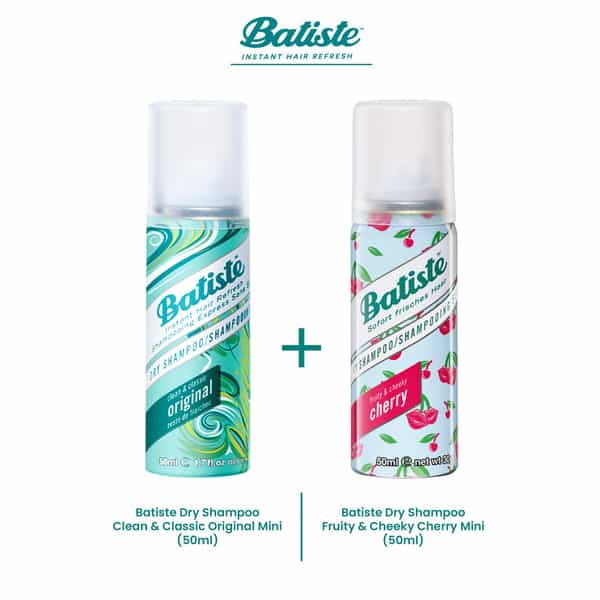 Batiste Value Kit Fruity & Cheeky Cherry Clean & Classic Original Dry Shampoo - 100Ml