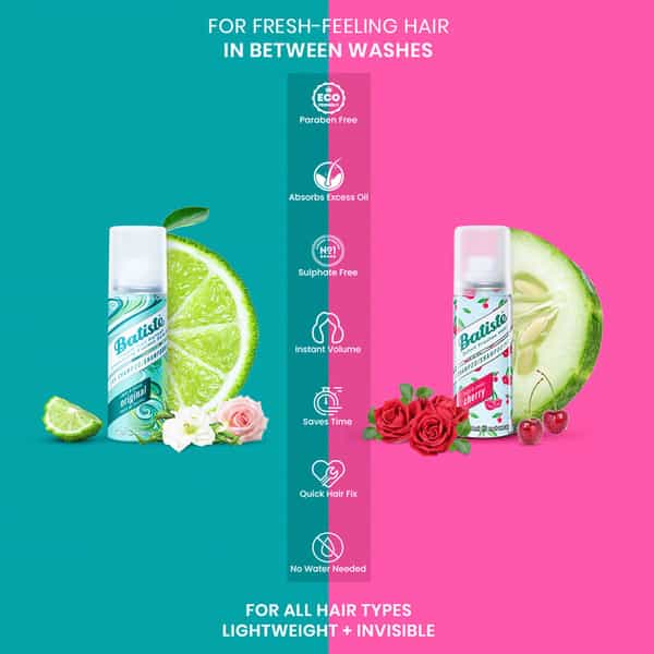 Batiste Value Kit Fruity & Cheeky Cherry Clean & Classic Original Dry Shampoo - 100Ml