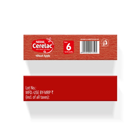 Nestle Cerelac Baby Cereal With Milk Wheat Apple From 6 To 24 Months Refile 350gm