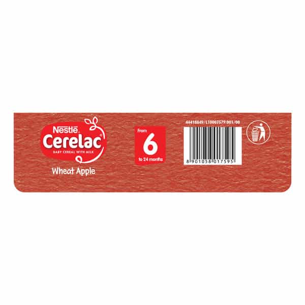 Nestle Cerelac Wheat Apple Baby Food Cereal | No Preservatives | 6 To 24 Months | 350 Gm