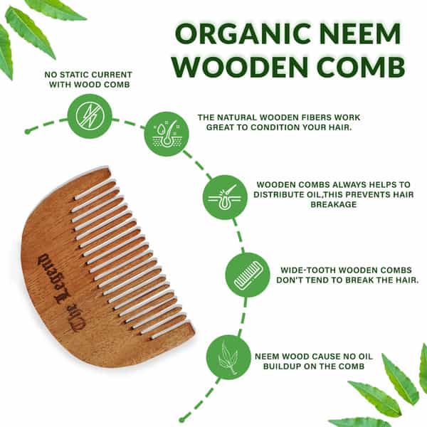 The Legend Organic Neem Wooden Mini Beard Comb