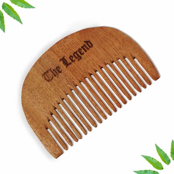The Legend Organic Neem Wooden Mini Beard Comb