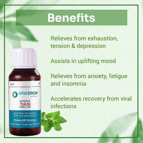 Durmeric Onedrop Tulsi Holy Basil Herbal Care Drops - 60 Ml