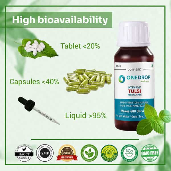 Durmeric Onedrop Tulsi Holy Basil Herbal Care Drops - 60 Ml