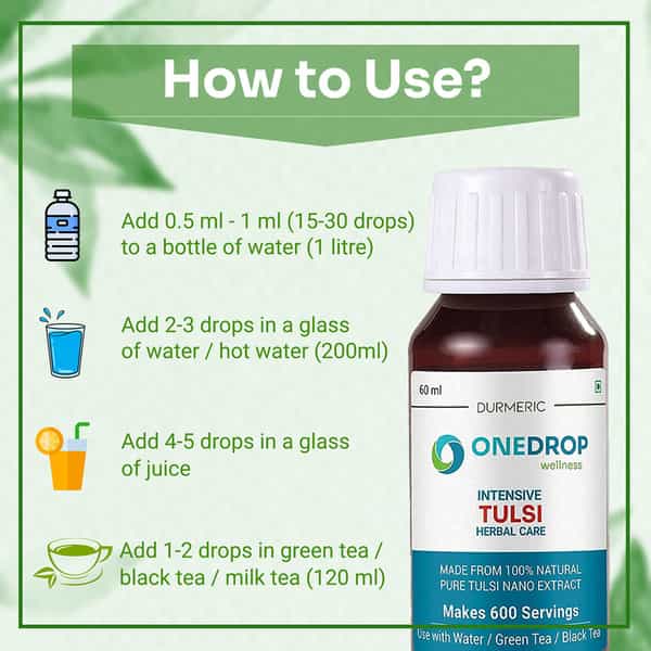 Durmeric Onedrop Tulsi Holy Basil Herbal Care Drops - 60 Ml