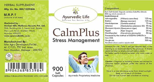 Al-Ayurvedic Life Calm Plus - 900 Capsules