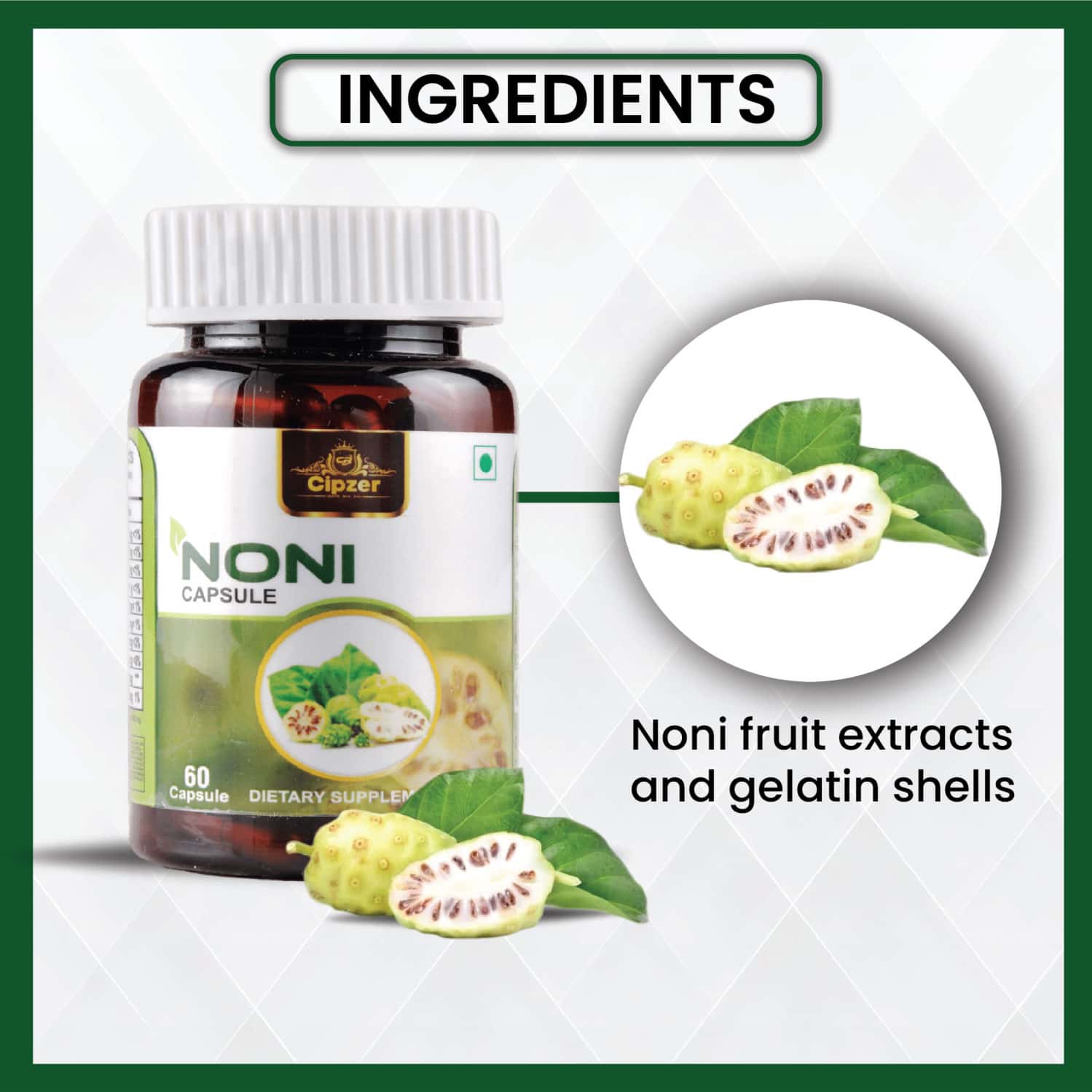 Buy CIPZER NONI CAPSULE BENEFICIAL FOR JOINT HEALTH,ARTHRITIS AND REDUCE STOMACH BLOATING30