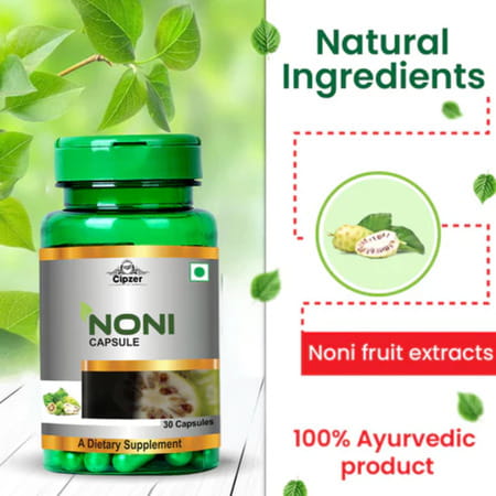 Cipzer Noni 30 Capsules | Supports Joint Health| Reduces Bloating & Promotes Mobility