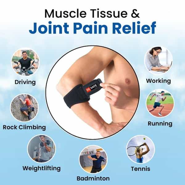 Besafe Forever Tennis Elbow Support Brace Band Universal Size | Black