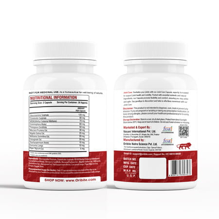 Oribite Joint Care Capsules For Mobility & Flexibility 60 Capsules