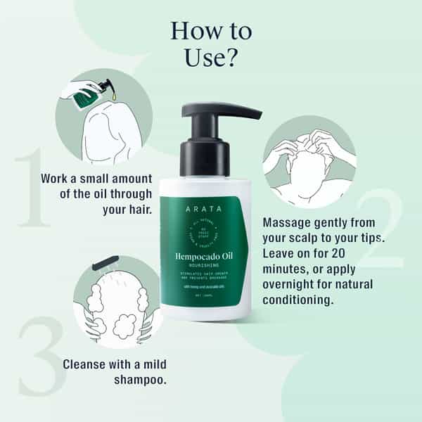 Arata Natural Nourishing Hempocado Hair Oil With Hempseed & Avocado Oil (100 Ml)
