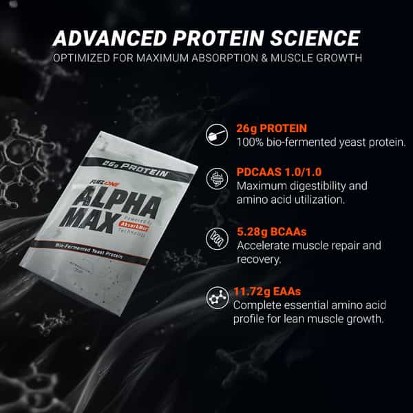 Fuelone Alpha Max Protein Blend | Chocolate | 1Kg (2.2Lbs) | 26G Protein Per Scoop