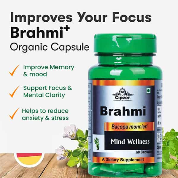 Cipzer Brahmi Capsule Enhance Memory And Brain Function With Cognitive Wellness 60 Capsules
