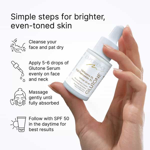 Glutone | Melazero 1% & X50 Purewhite1% | Improve S Skin Tone,Gro & Rediance | Serum | Bottle 30 Ml