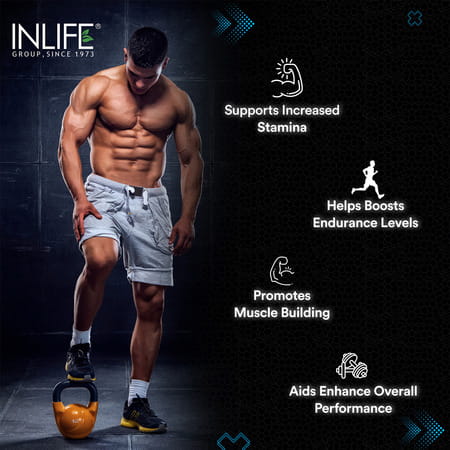Inlife Pre-Workout Supplement 200mg Caffeine 1000mg Citrulline Men Women -200g Orange Flavour