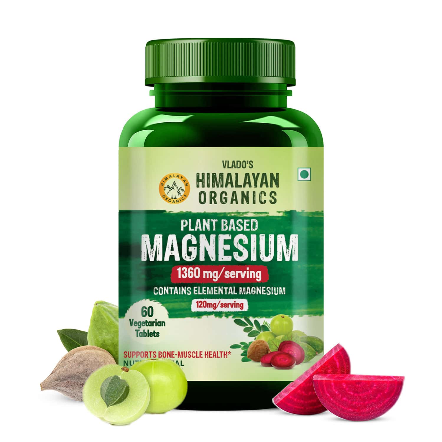 Vlado's Himalayan Organics Plant Based Magnesium Supplement - 60 Veg Tablets