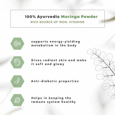 Four Seasons Moringa Powder 100g | Boosts Immunity & Energy | Detoxifies Body |Digestion (Pack Of 2)