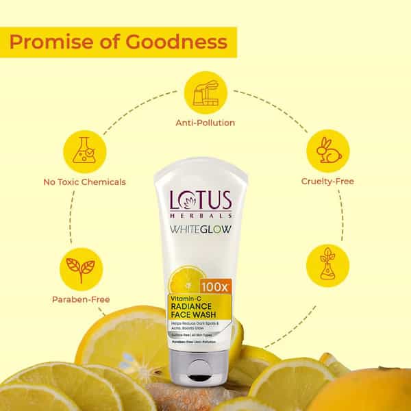 Lotus Herbals Whiteglow Vitamin C Radiance Face Wash 100G (Pack Of 2 )