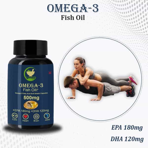 Fij Ayurveda Omega 3 Fish Oil (180 Mg Epa & 120 Mg Dha) - 500Mg 60 Softgel Capsules