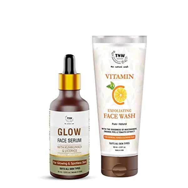Tnw The Natural Wash Skincare Combo With Glow Face Serum And Vitamin C Exfoliating Face Wash