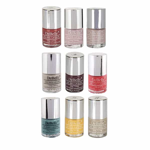 Debelle Gel Nail Polish Combo Set Of 9 Royal Charm -Scarlet Ruby 72Ml (8Ml Each) Gift For Girls