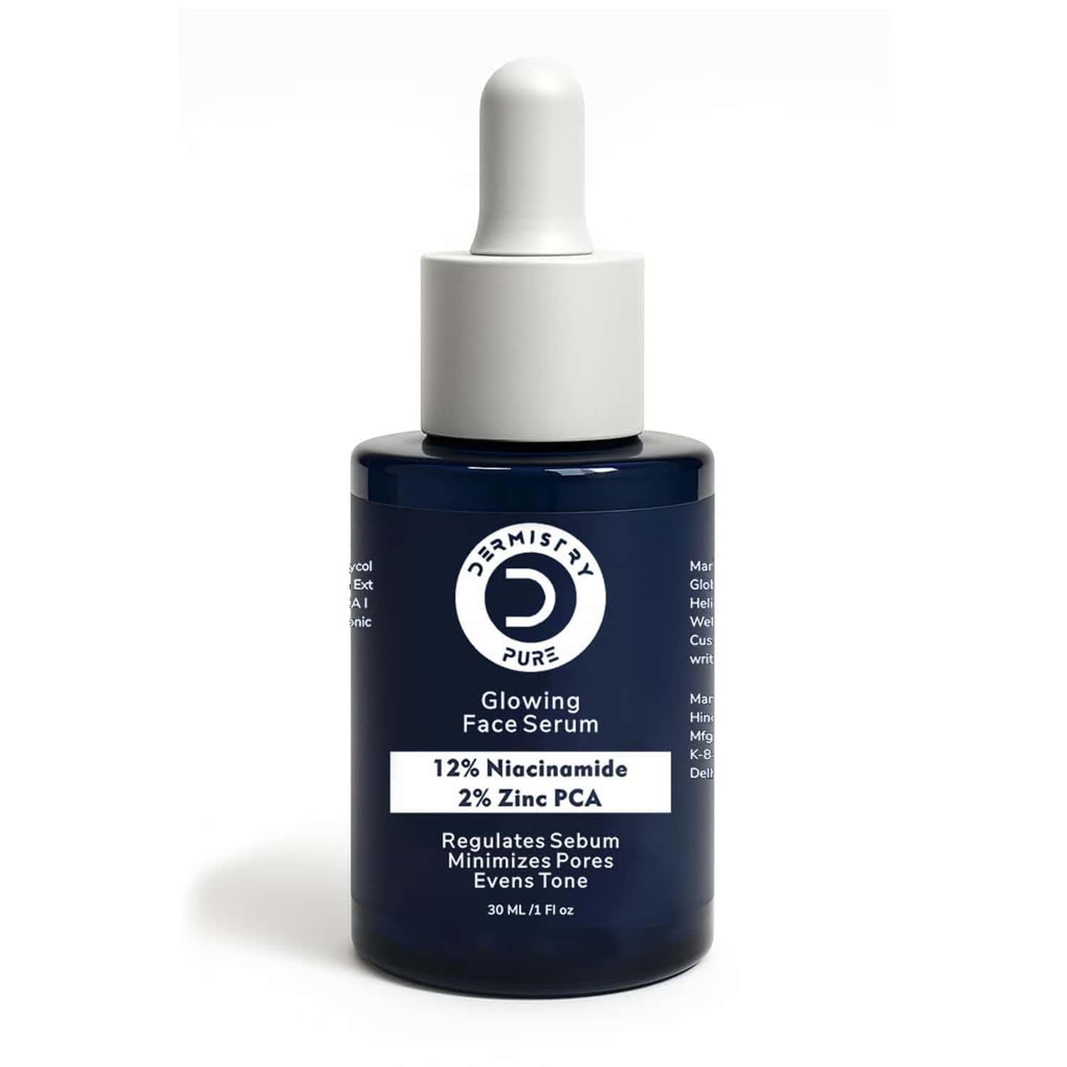 Dermistry 12% Niacinamide 2% Zinc Serum Oil Control Blemishes Minimizes Pores Evens Skin Tone 30ml