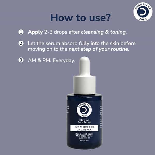 Dermistry 12% Niacinamide 2% Zinc Serum Oil Control Blemishes Minimizes Pores Evens Skin Tone 30Ml