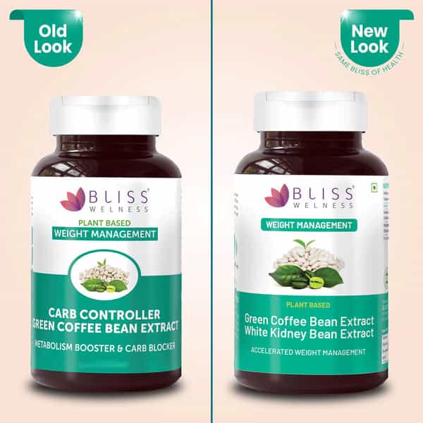 Bliss Welness Green Coffee Bean And White Kidney Bean Supplements | For Men And Women|60 Capsules