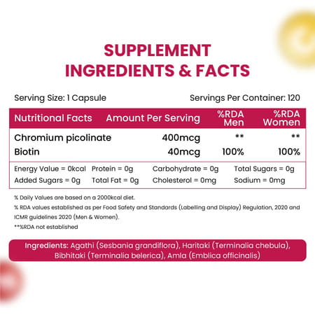 Vlado'S Himalayan Organics Chromium Picolinate 400mcg | Support Healthy Sugar Level | Veg - 120n