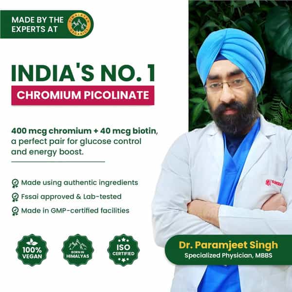 Vlado's Himalayan Organics Chromium Picolinate 400Mcg | Support Healthy Sugar Level | Veg - 120N