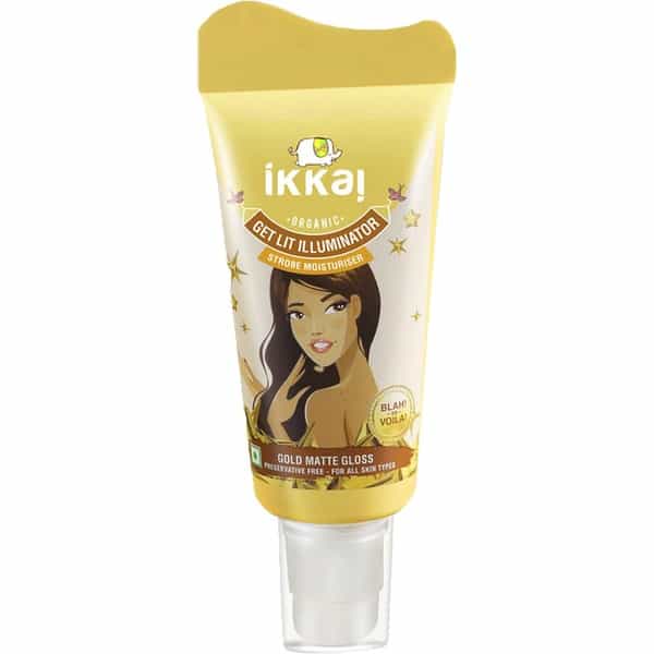 Ikkai By Lotus Herbals Organic Get Lit Illuminator Strobe Moisturiser Gold Matte Gloss- 50 G