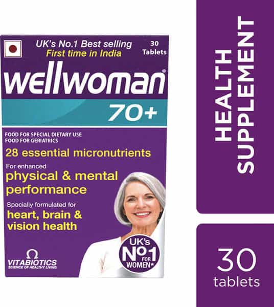 Wellwoman 70+ - Health Supplements (28 Vitamins And Nutrients) With Wellman 30 Tablet Free