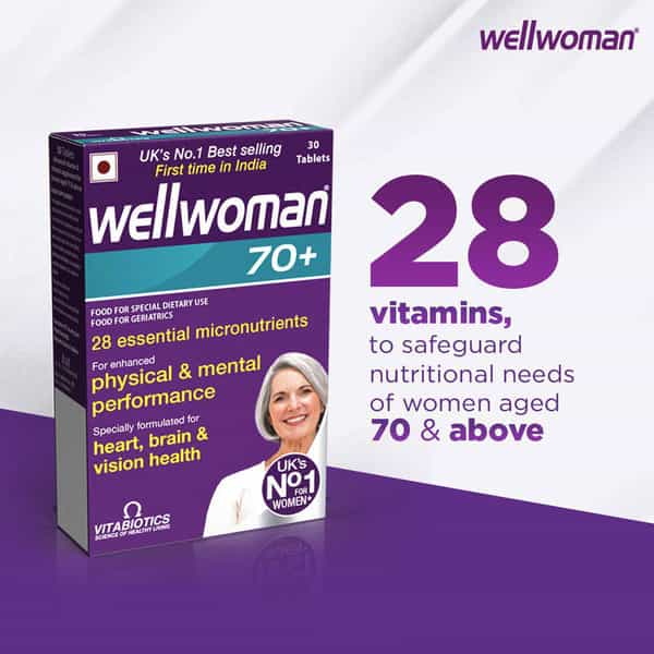 Wellwoman 70+ - Health Supplements (28 Vitamins And Nutrients) With Wellman 30 Tablet Free