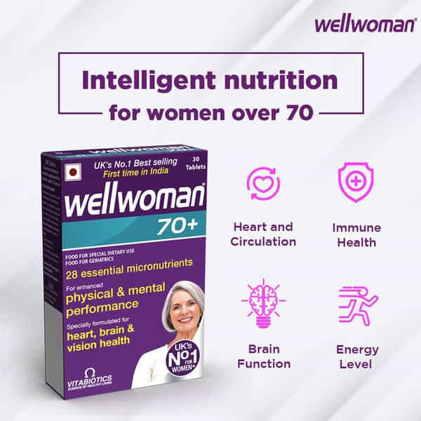 Wellwoman 70+ - Health Supplements (28 Vitamins And Nutrients) With Wellman 30 Tablet Free