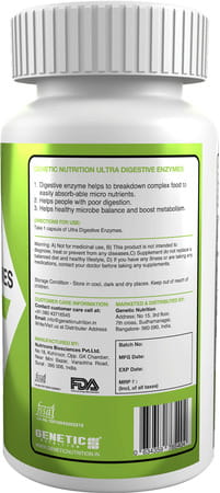Genetic Nutrition - Ultra Digestive Enzymes 30 Capsules