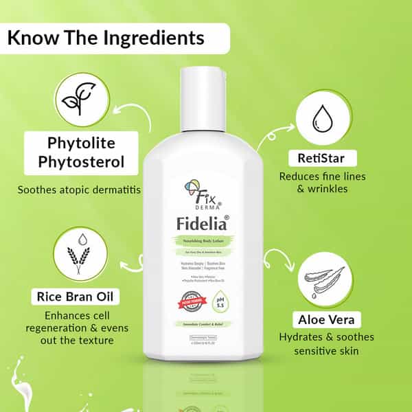 Fixderma Fidelia Nourishing Body Lotion With Rice Brain Oil Aloe Vera - 250Ml