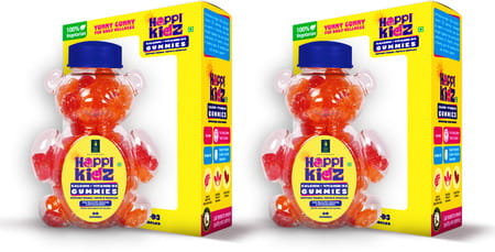Happikidz Calcium + Vitamin D Gummies | Strawberry - 60n (Pack Of 2)