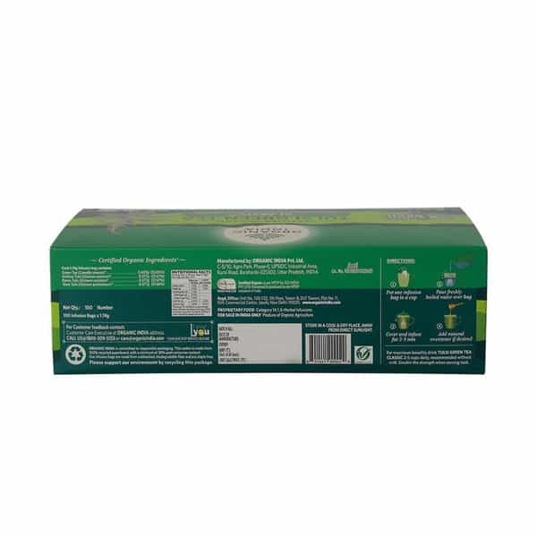 Organic India Tulsi Green Tea Classic | 100 Teabags