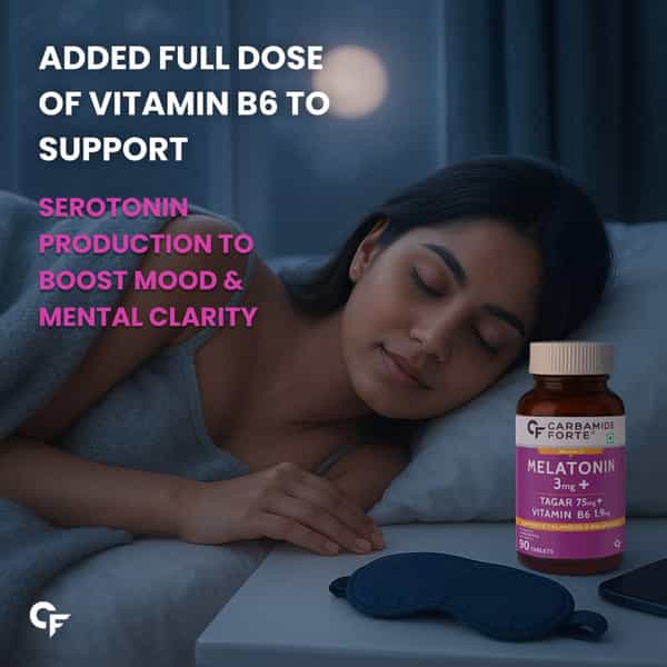 Carbamide Forte Melatonin 3Mg With Tagara 75Mg Sleeping Aid Pills 90 Tablets