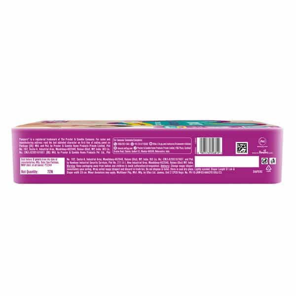 F83072pampers Active Baby Tape Style Extra Large (Xl) 12+ Kg Baby Diapers 72 No's