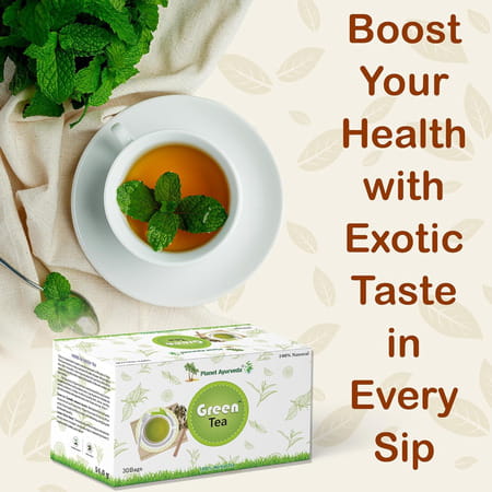 Planet Ayurveda Organic Green Tea For Weight Loss - 30 Teabags