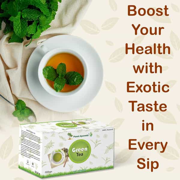 Planet Ayurveda Organic Green Tea For Weight Loss - 30 Teabags