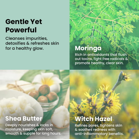 The Skin Story Moringa & Shea Butter Pore Minimizing Face Wash For Deep Cleansing, Non Drying 100 Ml