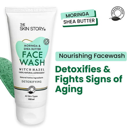 The Skin Story Moringa & Shea Butter Pore Minimizing Face Wash For Deep Cleansing, Non Drying 100 Ml
